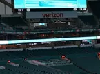 Paddock atmosphere - Lightning storm shelter protocols displayed on a giant screen in the stadium.
03.05.2026