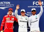 Себастьян Феттель, Валттери Боттас и Льюис Хэмилтон