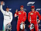 Валттери Боттас, Себастьян Феттель и Кими Райкконен