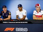 Макс Ферстаппен (Red Bull Racing), Льюис Хэмилтон (Mercedes) и Шарль Леклер (Sauber)