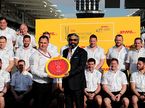 Награждение команды Mercedes за победу в Fastest Pit Stop Award