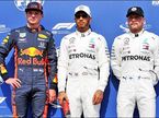 Макс Ферстаппен, Льюис Хэмилтон и Валттери Боттас