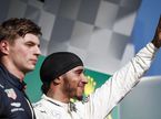 Льюис Хэмилтон и Макс Ферстаппен на подиуме Гран При Венгрии