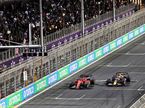 Макс Ферстаппен и Шарль Леклер ведут борьбу на трассе в Джидде