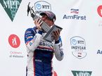 Линус Лундквист на подиуме в Алабаме, фото IndyCar