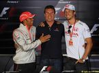 Льюис Хэмилтон (McLaren Mercedes), Дэвид Култхард (Red Bull), Дженсон Баттон (Honda)