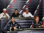 Первый ряд (слева направо) - Ник Хайдфельд (BMW Sauber), Нико Росберг (Williams). Второй ряд (слева направо) - Тимо Глок (Toyota
