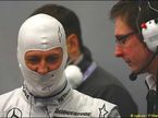 Михаэль Шумахер в боксах Mercedes GP