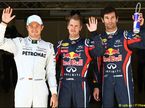 Нико Росберг, Себастьян Феттель и Марк Уэббер