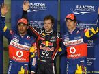 Льюис Хэмилтон, Себастьян Феттель и Дженсон Баттон