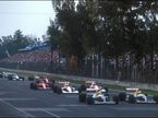 Найджел Мэнселл обгоняет своего напарника по Williams Риккардо Патрезе на старте Гран При Мексики 1991 года
