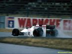 Стефан Йоханссон за рулем Spirit-Honda на трассе Гран При Германии, 1983 год