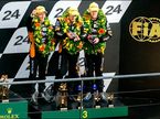 Экипаж G-Drive Racing на подиуме 