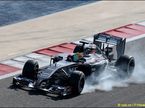 Эстебан Гутьеррес за рулём Sauber C33 на трассе в Бахрейне