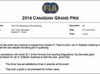 Решение стюардов Гран При Канады о допуске Эстебана Гутьерреса на старт