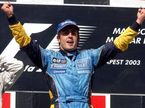 Фернандо Алонсо празднует свою первую победу в Формуле 1, 2003 год, Венгрия, фото XPB