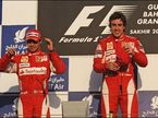 Фернандо Алонсо и Фелипе Масса на подиуме Гран При Бахрейна