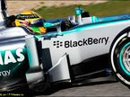 Льюис Хэмилтон на тестах Mercedes