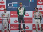 Фабио Ляймер, Кристиан Фиторис и Жюль Бьянки на подиуме финальной гонки сезона GP2 в Монце