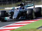 Валттери Боттас за рулём Mercedes W08 на тестах в Барселоне