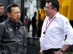 Эрик Булье (справа) и руководитель программы Honda в Формуле 1 Юсуке Хасэгава