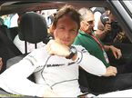 Дженсон Баттон в машине, на пути в пресс-центр после квалификации