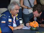 Флавир Бриаторе (слева) и глава Red Bull Racing Кристиан Хорнер