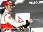 Дженсон Баттон на подиуме в Мельбурне