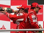 Гонщики Ferrari на подиуме Гран При Германии