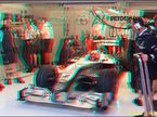 Экспериментальная 3D съёмка в боксах Mercedes GP