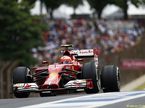 Кими Райкконен за рулём Ferrari F14 T на трассе Гран При Бразилии, 2014 год