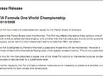 Пресс-релиз FIA