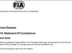 Пресс-релиз FIA