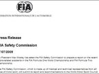 Пресс-релиз FIA