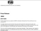 Пресс-релиз FIA