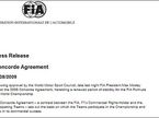 Пресс-релиз FIA