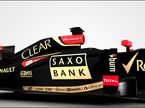 Логотип Saxo Bank на боковом понтоне Lotus E22