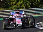 Машина Force India, обвешанная аэродинамическими датчиками, на тестах в Будапеште, июль 2018 года