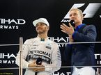Дэвид Култхард и Льюис Хэмилтон на подиуме Гран При Абу-Даби, 2015 год