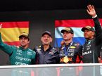 Фернандо Алонсо, Макс Ферстаппен и Льюис Хэмилтон на подиуме в Канаде. А также Эдриан Ньюи. Фото XPB