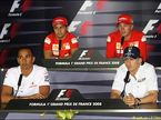 Пресс-конференция в четверг. Льюис Хэмилтон (McLaren Mercedes), Роберт Кубица (BMW Sauber), Кими Райкконен (Ferrari), Фелипе Мас