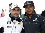 Льюис Хэмилтон и Тимо Глок на финале DTM в Хоккенхайме