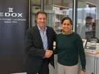 Исполнительный директор Edox Алехандро Страмбини и Мониша Кальтенборн