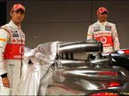 Дженсон Баттон и Льюис Хэмилтон на презентации McLarem MP4-27