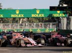 Машины Force India на трассе Гран При Азербаджана, 2017 год