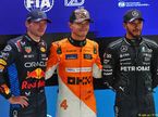 Макс Ферстаппен, Ландо Норрис и Льюис Хэмилтон