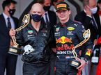 Эдриан Ньюи и Макс Ферстаппен на подиуме Гран При Монако