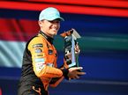 Ландо Норрис на подиуме Гран При Майами, фото XPB