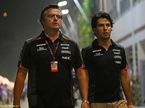 Энди Стивенсон, менеджер команды Force India, и Серхио Перес
