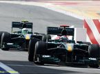 Пилоты Lotus/Caterham на трассе Гран При Бахрейна 2010 года